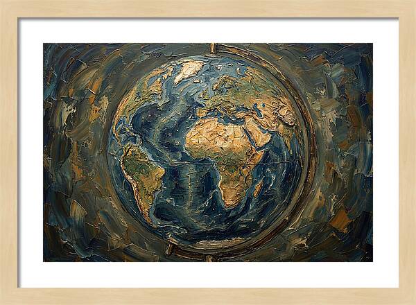 Vintage Globe In Palette Knife Style