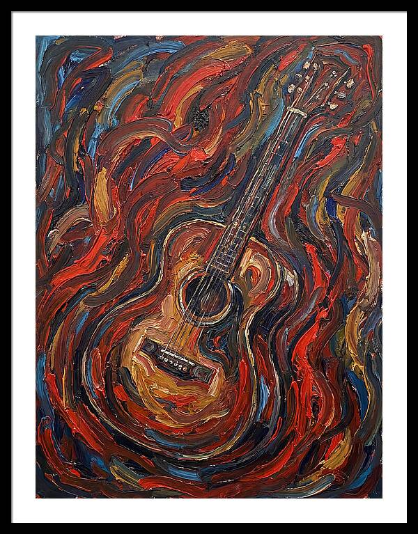Vintage Guitar In Flames