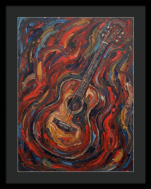 Vintage Guitar In Flames