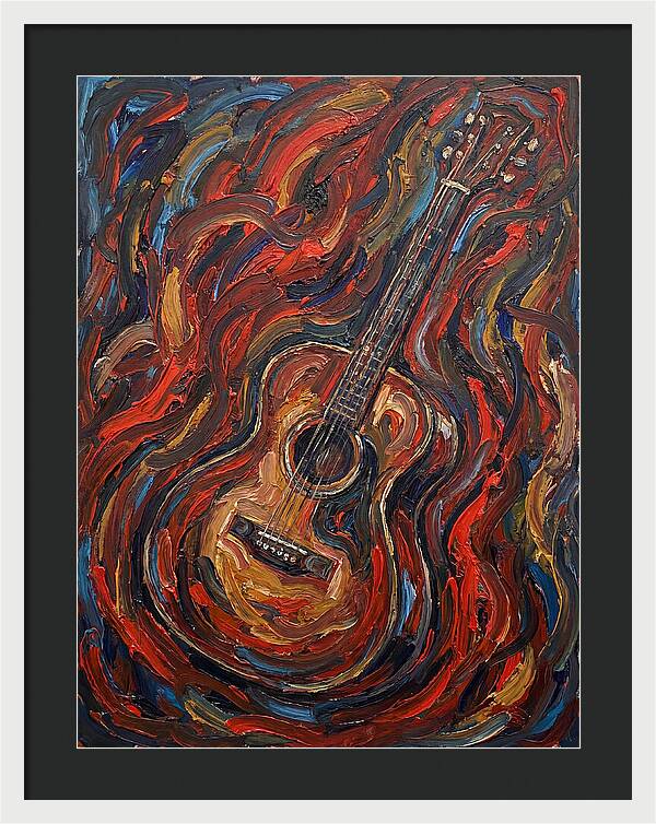 Vintage Guitar In Flames