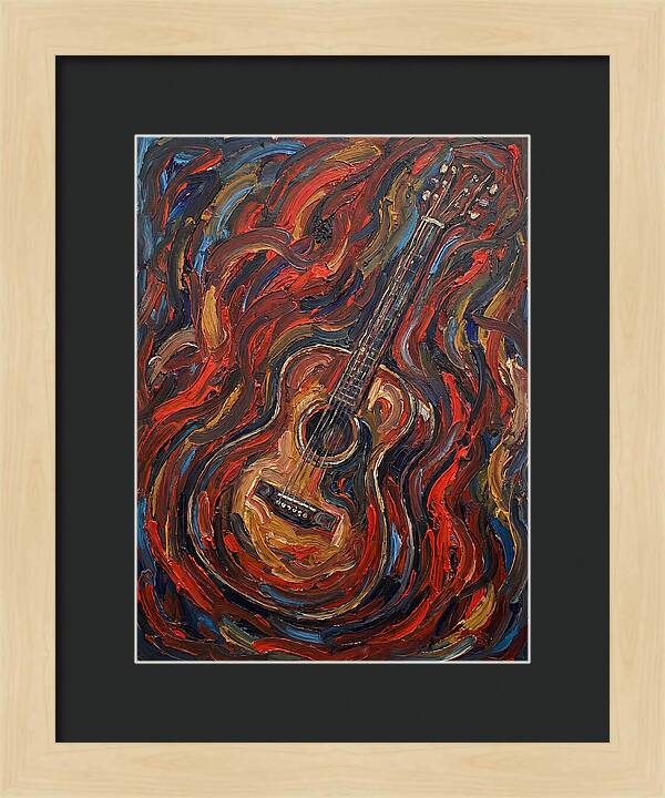 Vintage Guitar In Flames