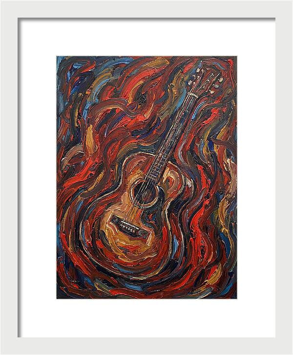 Vintage Guitar In Flames