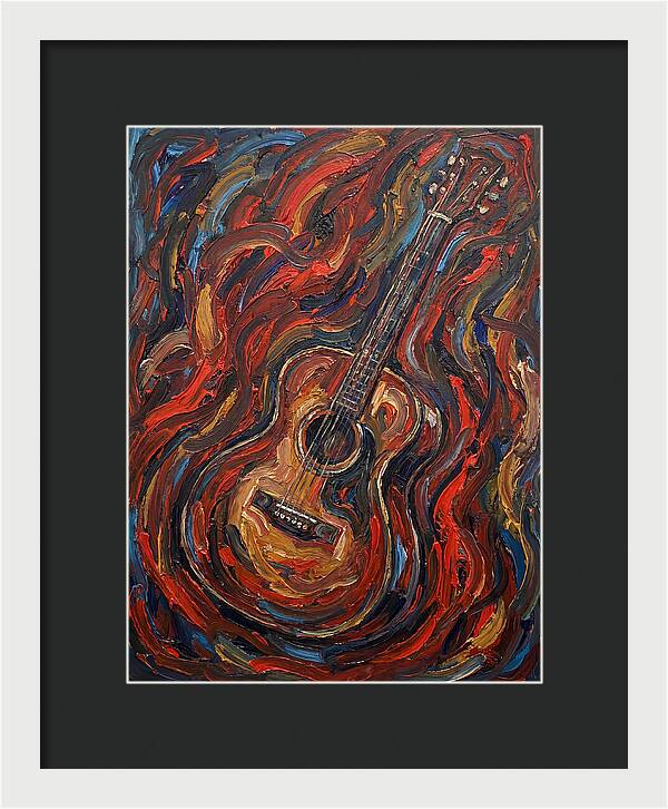 Vintage Guitar In Flames