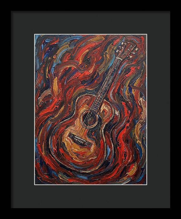 Vintage Guitar In Flames