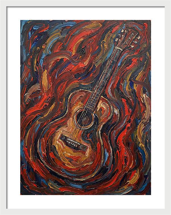 Vintage Guitar In Flames