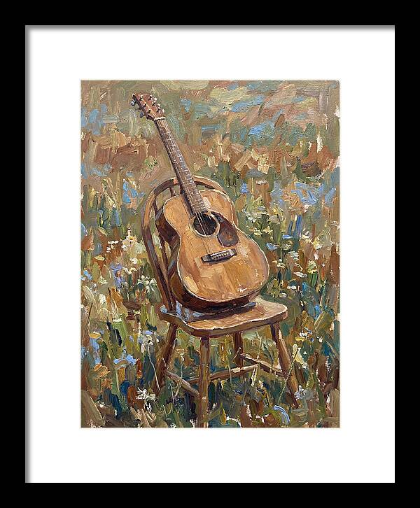 Vintage Guitar In Nature