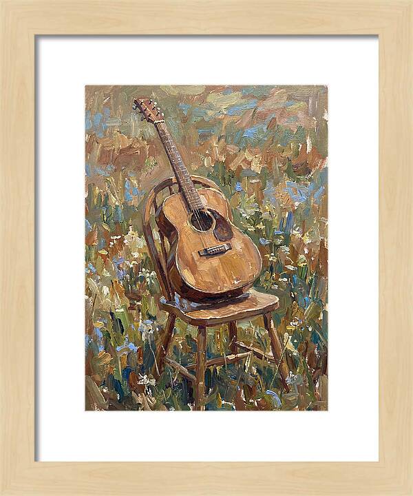 Vintage Guitar In Nature