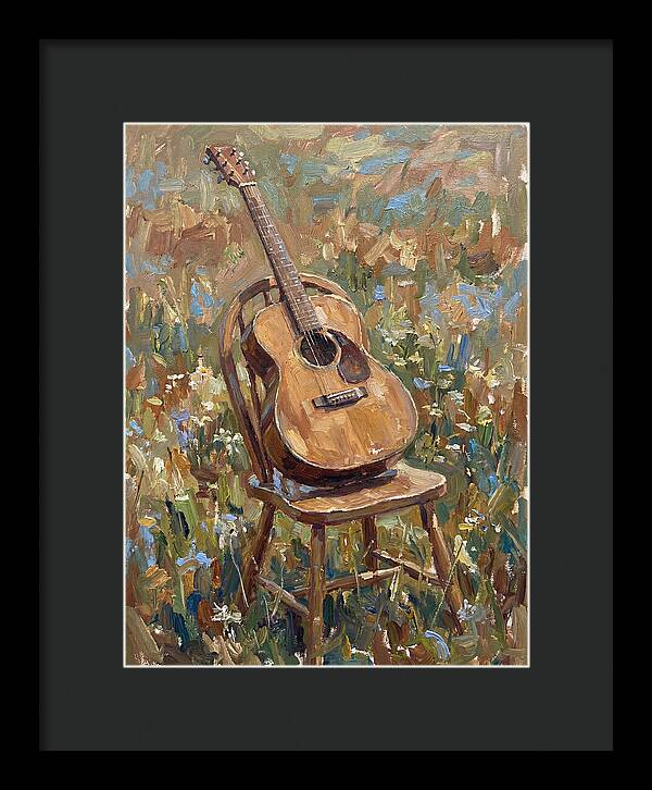 Vintage Guitar In Nature