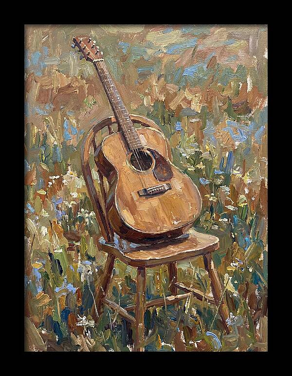 Vintage Guitar In Nature