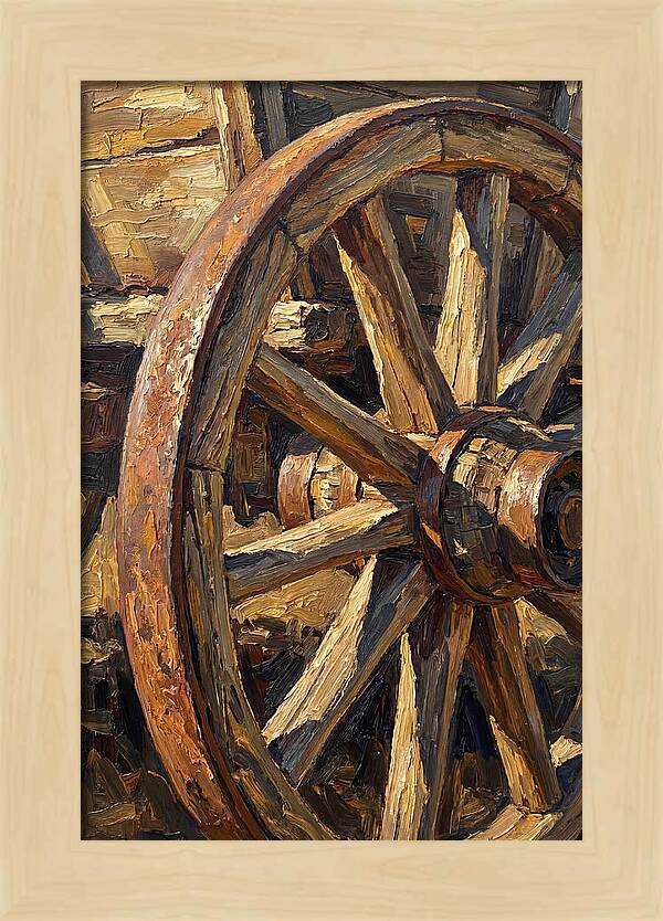 Vintage Hay Wagon Wheel Detail