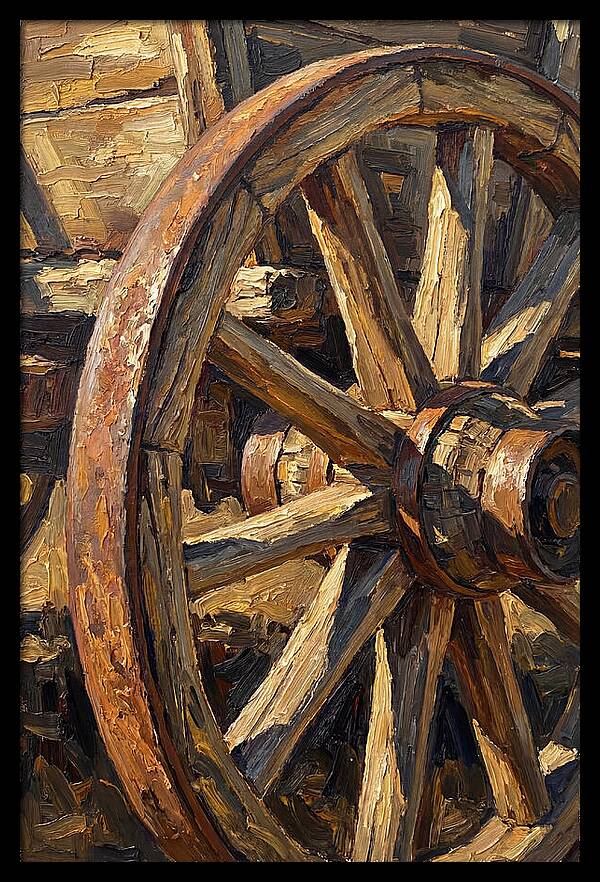Vintage Hay Wagon Wheel Detail