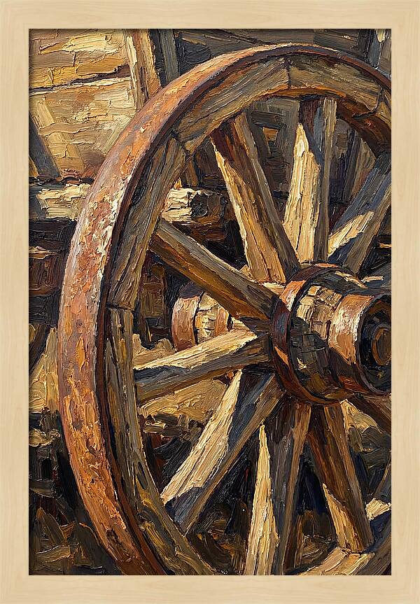Vintage Hay Wagon Wheel Detail