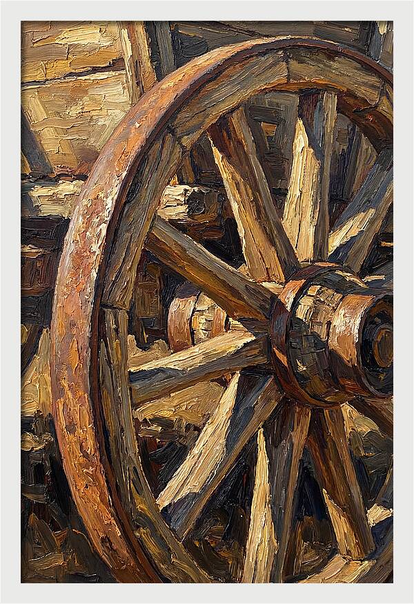 Vintage Hay Wagon Wheel Detail