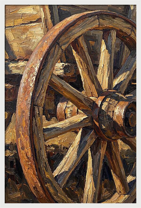 Vintage Hay Wagon Wheel Detail