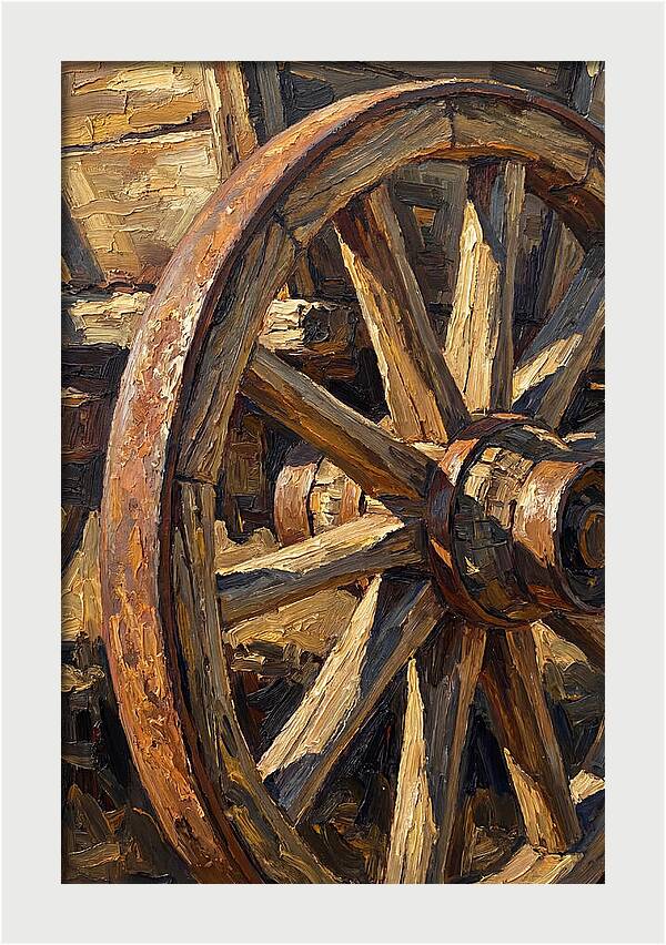 Vintage Hay Wagon Wheel Detail