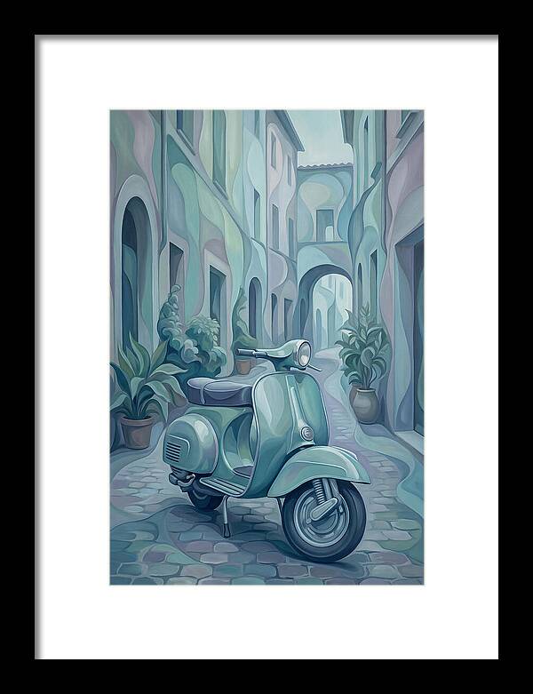 Vintage Italian Scooter In A Narrow Street