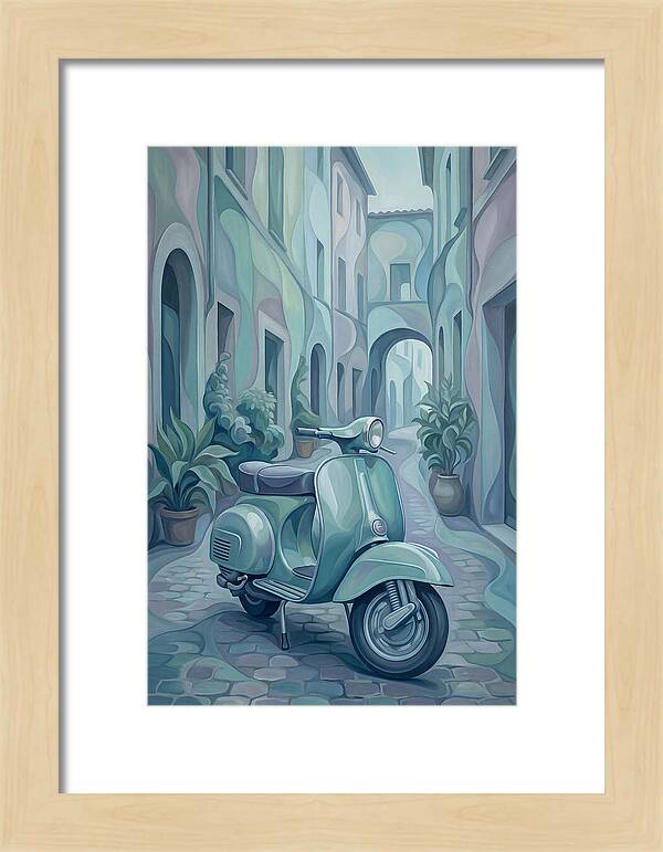 Vintage Italian Scooter In A Narrow Street