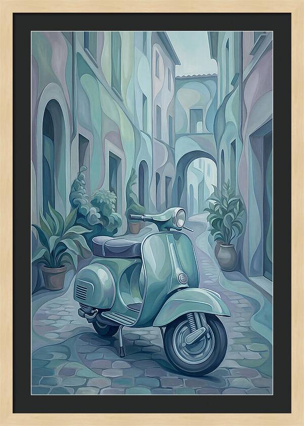 Vintage Italian Scooter In A Narrow Street