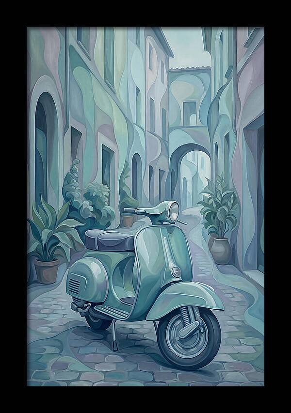 Vintage Italian Scooter In A Narrow Street