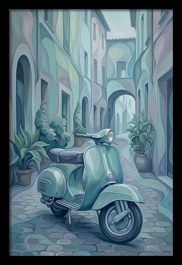 Vintage Italian Scooter In A Narrow Street
