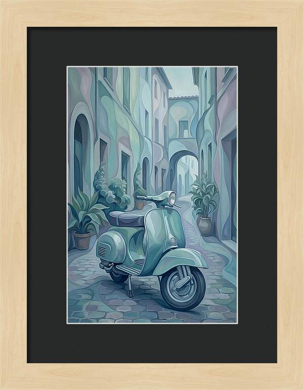 Vintage Italian Scooter In A Narrow Street