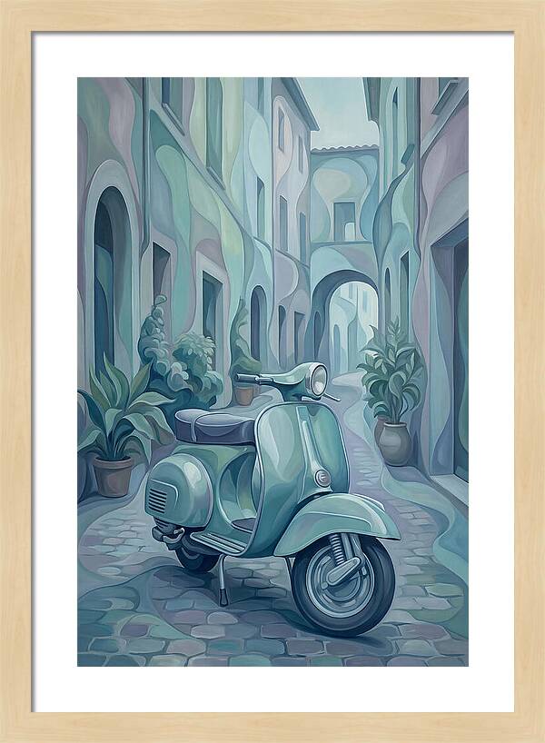 Vintage Italian Scooter In A Narrow Street