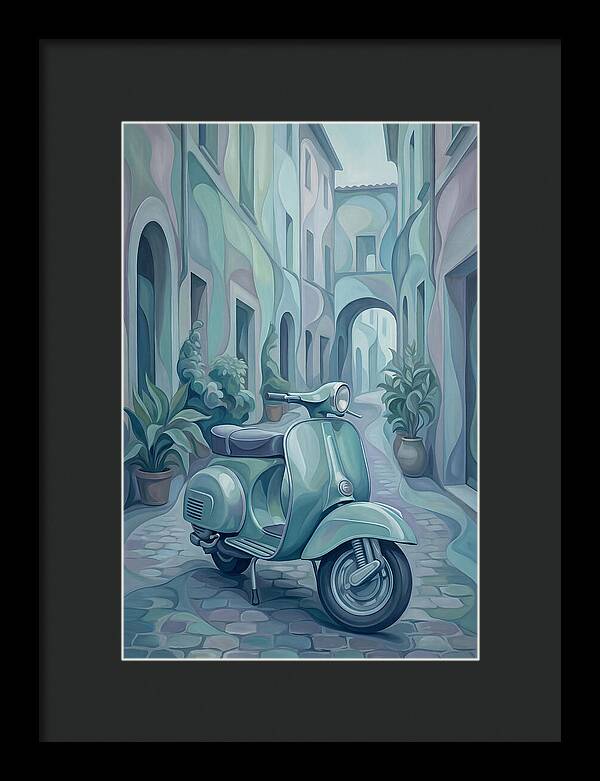 Vintage Italian Scooter In A Narrow Street