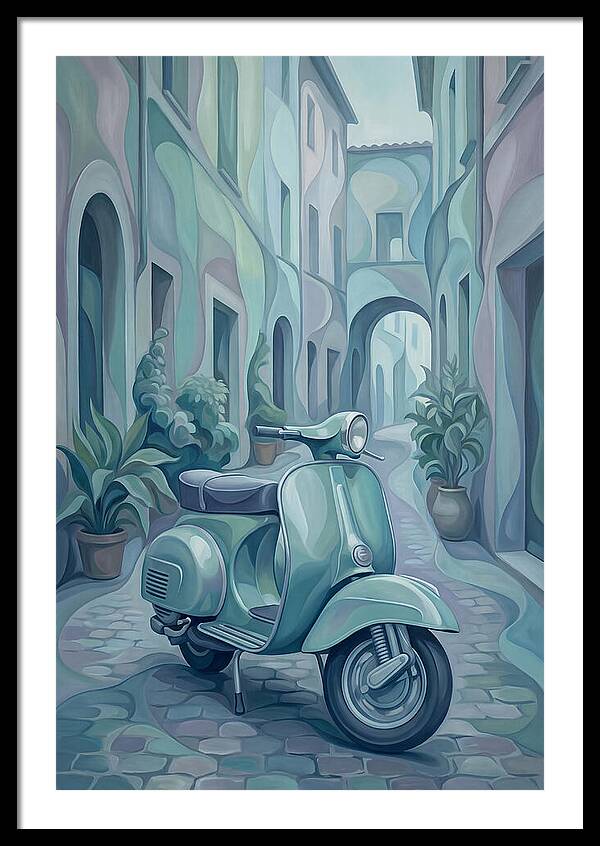 Vintage Italian Scooter In A Narrow Street