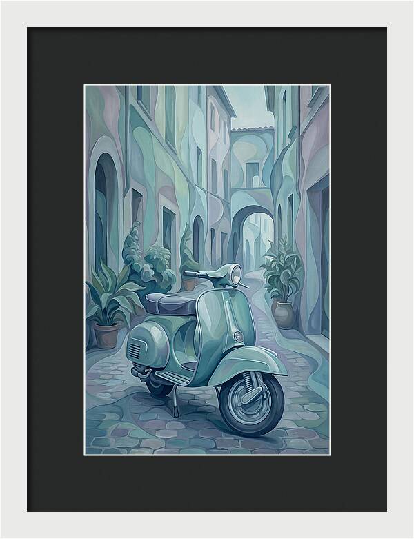 Vintage Italian Scooter In A Narrow Street