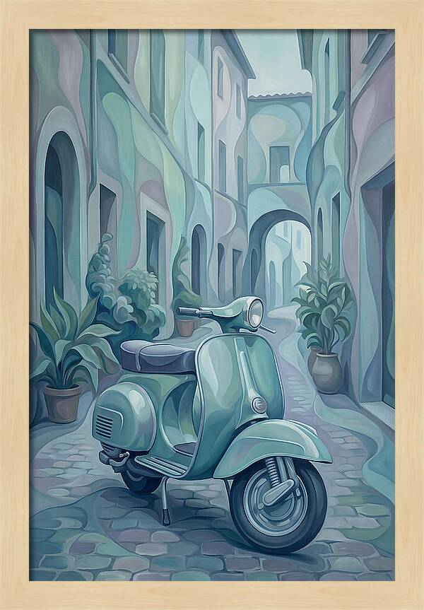 Vintage Italian Scooter In A Narrow Street