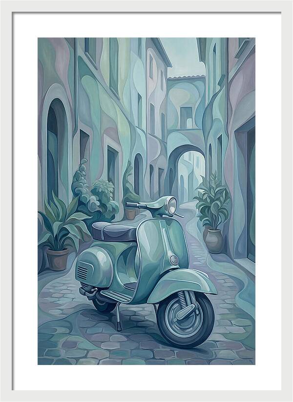 Vintage Italian Scooter In A Narrow Street