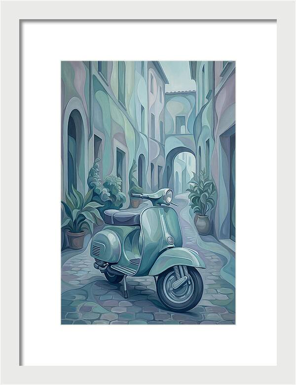 Vintage Italian Scooter In A Narrow Street