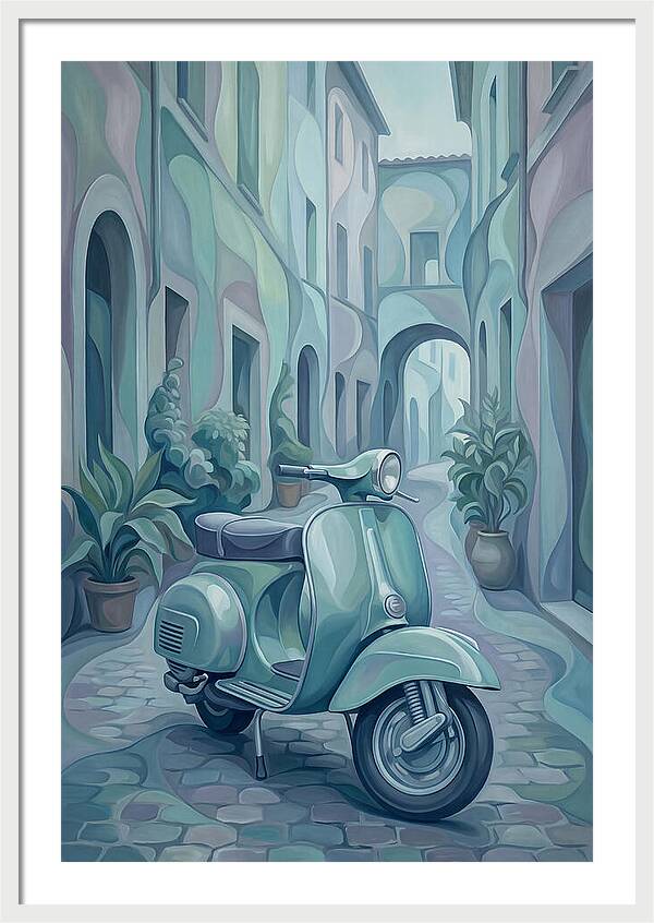 Vintage Italian Scooter In A Narrow Street
