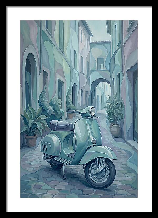 Vintage Italian Scooter In A Narrow Street