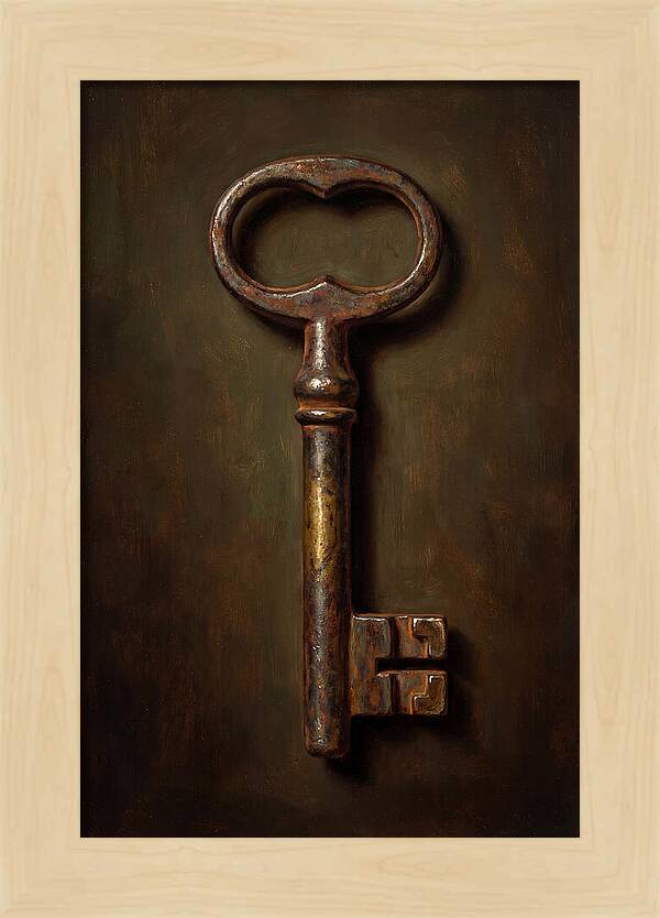 Vintage Key Against Dark Background