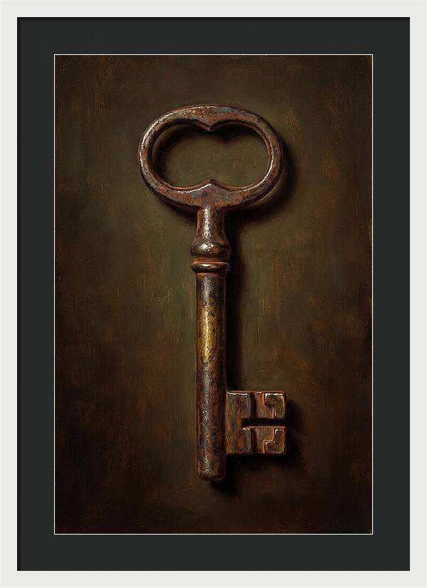 Vintage Key Against Dark Background