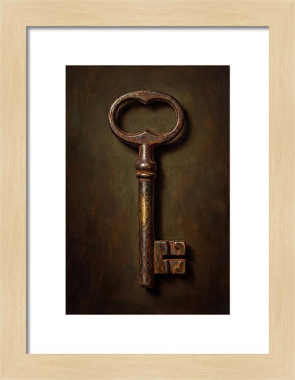 Vintage Key Against Dark Background