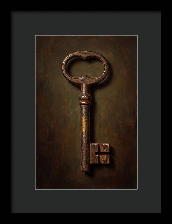 Vintage Key Against Dark Background