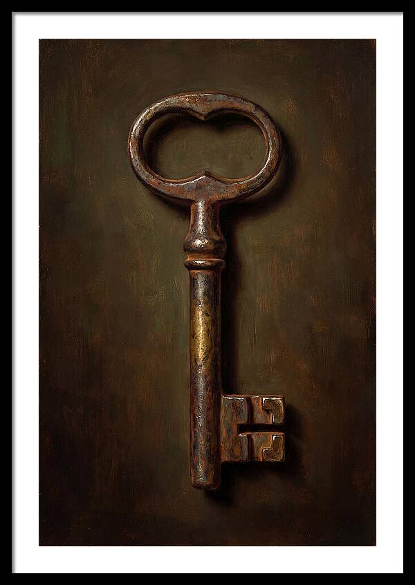 Vintage Key Against Dark Background