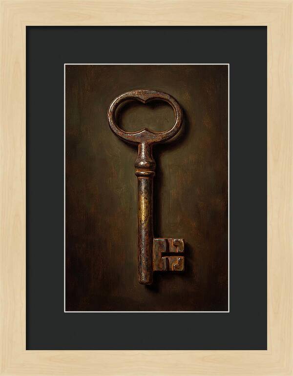 Vintage Key Against Dark Background