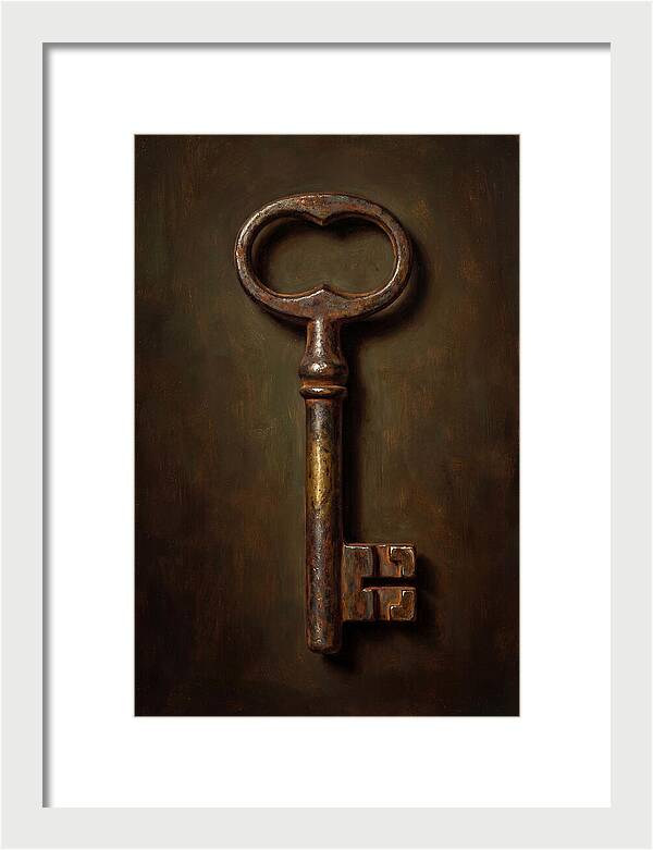 Vintage Key Against Dark Background