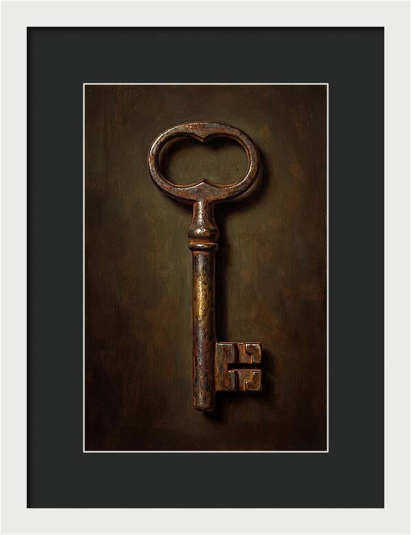 Vintage Key Against Dark Background