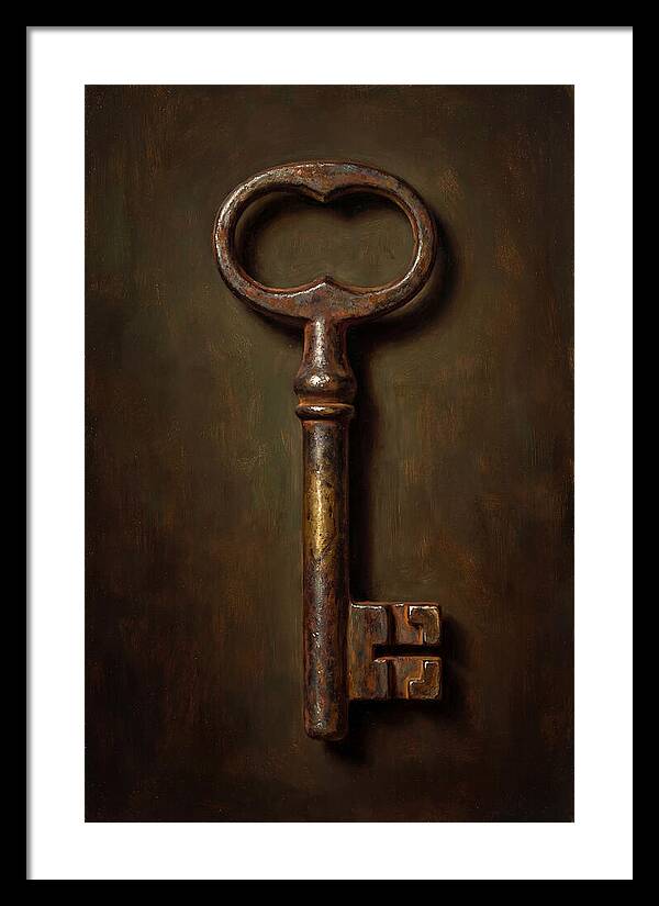 Vintage Key Against Dark Background
