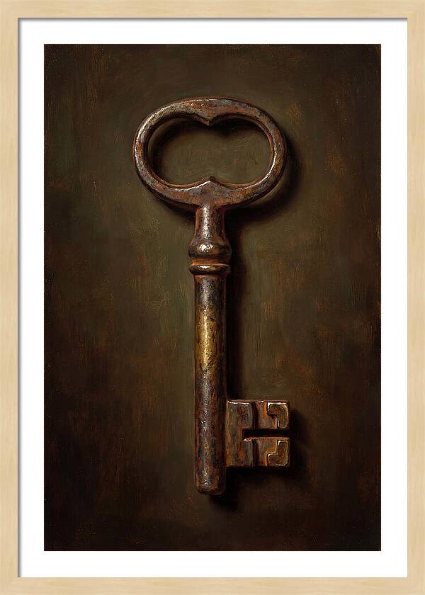 Vintage Key Against Dark Background