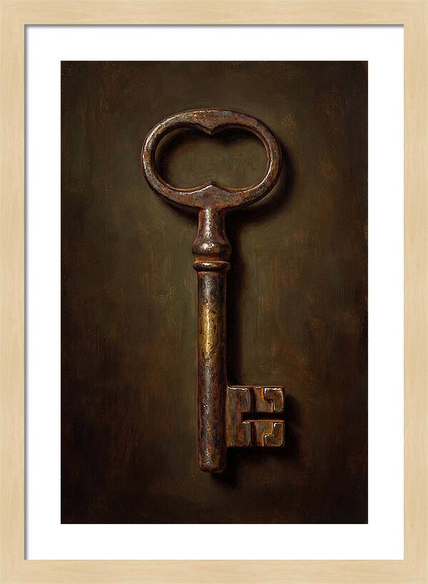 Vintage Key Against Dark Background
