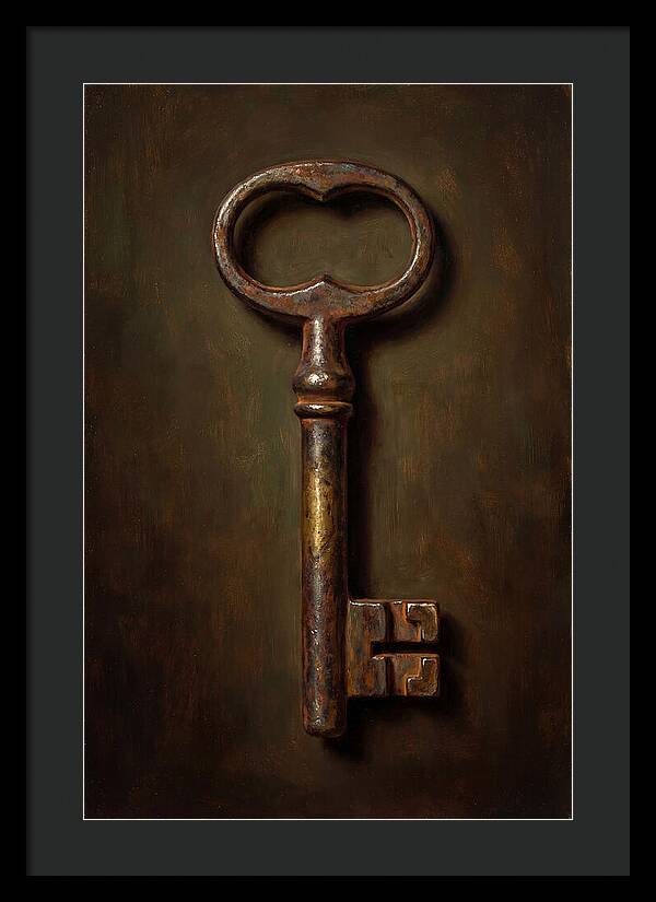Vintage Key Against Dark Background