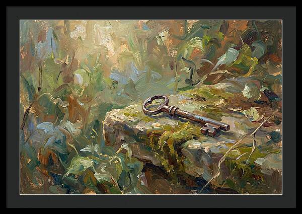 Vintage Key Among Natures Embrace