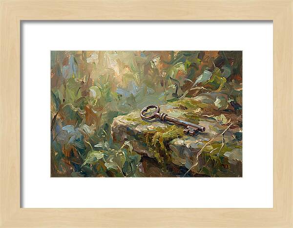 Vintage Key Among Natures Embrace