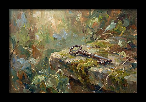 Vintage Key Among Natures Embrace