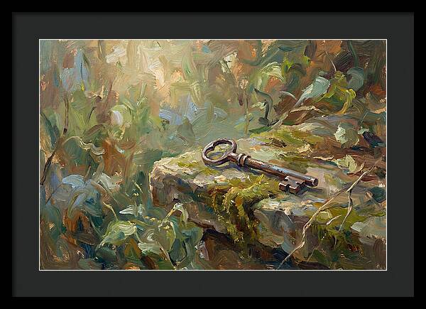 Vintage Key Among Natures Embrace